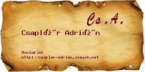 Csaplár Adrián névjegykártya